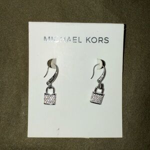Michael Kors Silver Lock Earrings